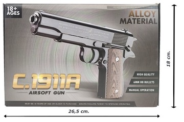 Металлический шаровой пистолет COLT M1911 100% металлическая реплика винтовки ASG + ЩИТКИ