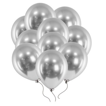 Balony Glossy srebrne 30cm 10szt