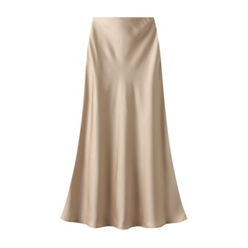Wytworna Spódnica Midi Z Satyny - Letnia Moda Dla Eleganckich Kobiet!, XL