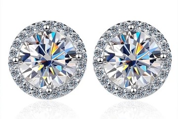 SREBRNE KOLCZYKI WKRĘTKI SZTYFTY DAMSKIE SREBRO PRÓBA 925 RODOWANE OKRĄGŁE