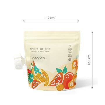 BABYONO WIELORAZOWE SASZETKI TUBKI NA POKARM MUS OWOCOWY 150ml 5szt. 1467