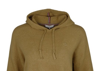 TOMMY HILFIGER sweter damski z kapturem, camel, XL