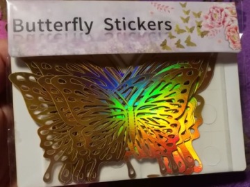 Бабочки 3D Золотые бабочки DIY наклейки на стену