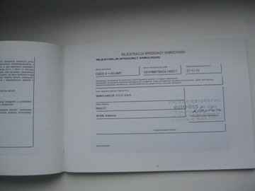 Сервисная книжка KIA 2015 Польша