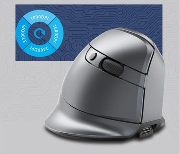 БЕСПРОВОДНАЯ ВЕРТИКАЛЬНАЯ МЫШЬ Аккумулятор 730 мАч USB-C BT 2.4G OLED до 3200 DPI