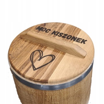 BECZKA DĘBOWA 20 L DO KISZENIA Z POKRYWĄ dedykowany grawer w cenie