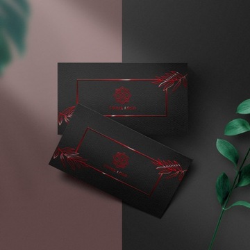 Визитки позолоченные, фольга soft touch + красная фольга, 250 шт.