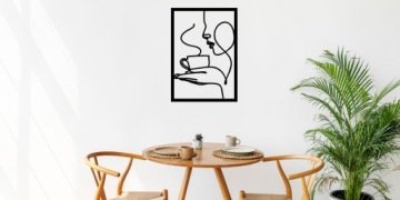 Красивая Ажурная Настенная Картина Женщина Кофе 3D Панно