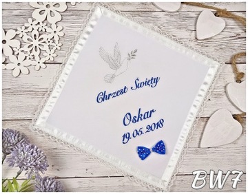 Уникальный крестильный халат, расшитый миром. Сувенир на Крещение в коробочке BW.