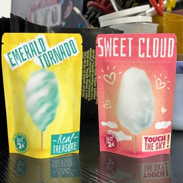 50 упаковок с индивидуальным логотипом, майларовая белая крафт-бумага, сумка на молнии, конфеты