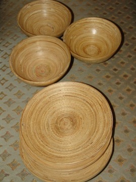 Miski bambusowe 6 szt. - 3x fi 15 cm + 3x fi 20 cm