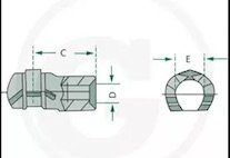 шаровая часть газового привода 10 мм, M8