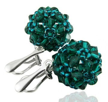 ARSYLION klipsy z Swarovski Elements Emerald