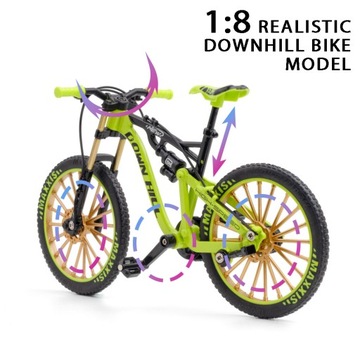 Realistyczny model roweru górskiego Downhill ze stopu 1:8 z symulowanymi funkcjami