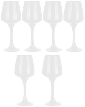ZESTAW 6 KIELISZKÓW 360 ml BIAŁE SZKŁO DO WINA
