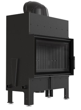Kominek powietrzny stalowy wkład FLOKI M 10kW czarne wyłożenie loft eko