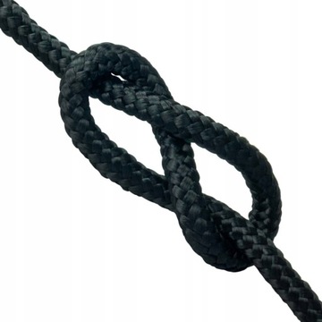 LINA LINKA POLIPROPYLENOWA PLECIONA CZARNA 6mm 50M