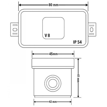 VIPLAST Герметичная защелкивающаяся коробка для поверхностного монтажа IP54 80x45x41 мм Белый 1 шт.