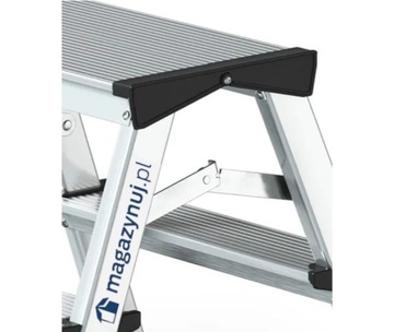 Лестница двусторонняя, отдельностоящая, 3 ступеньки, алюминий, 125 кг Magazynuj.pl
