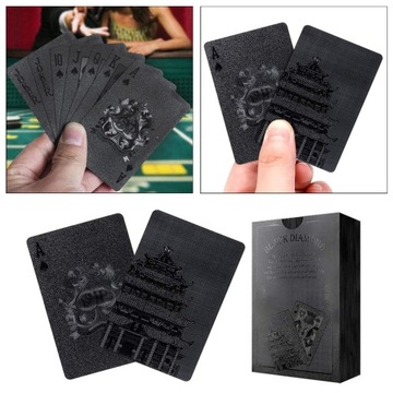 4xCreative Водонепроницаемые черные пластиковые игральные карты Покер Карточные игры 4 шт.