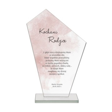 Trofeum szklane statuetka z nadrukiem logo 18,5 cm