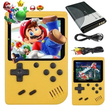 Żółta Przenośna MINI Konsola Game Box Plus 500 gier w 1 - MARIO BROS , TANK