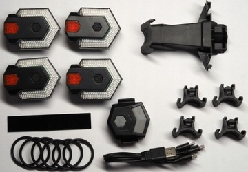 СВЕТОДИОДНЫЕ ПОВОРОТНИКИ 4 ШТ. ЛАМПЫ ЗАДНИЕ ПЕРЕДНИЕ БЕСПРОВОДНЫЕ ВЕЛОСИПЕДЫ СКУТЕРЫ