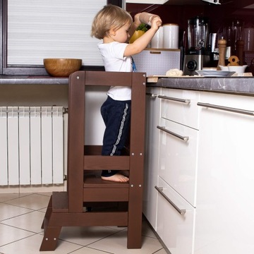 КУХОННЫЙ ПОМОЩНИК КУХОННЫЙ ПОМОЩНИК ДЕТСКИЙ КУХОННАЯ ПОДСТАВКА КОРИЧНЕВАЯ ДЛЯ ДЕТЕЙ
