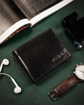 Pierre Cardin skórzany portfel męski średni modny