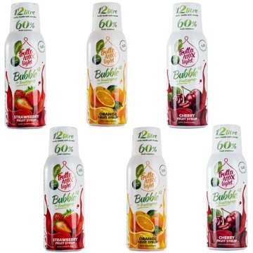 Набор из 6 сиропов для карбонизатора 2x Клубничный + 2x Апельсиновый + 2x Вишневый