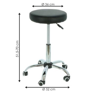 Поворотный табурет на колесиках - черный