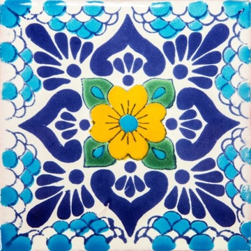 Meksykańskie płytki 10x10 ścienne jeden wzór kafelki ceramiczne - Amarillo