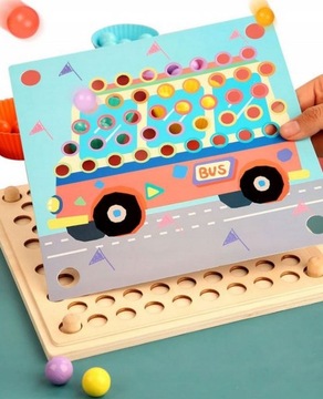 Пазл Деревянные блоки Шарики Монтессори FUN BALLS PUZZLE