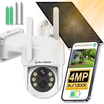 SOLARNA KAMERA WIFI 4MPX SMART ZEWNĘTRZNA OBROTOWA IP BEZPRZEWODOWA ALARM