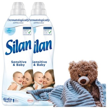 Silan Sensitive Baby płyn do płukania tkanin 1,76 l HYPOALERGICZNY BIAŁY
