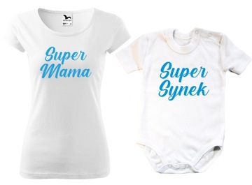 ZESTAW Damska KOSZULKA DLA Mamy I BODY dla SYNA