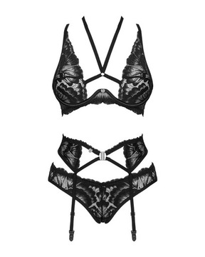 Комплект из трех предметов Obsessive Alessya черный XS/S