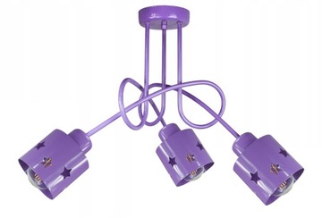 ŻYRANDOL LAMPA SUFITOWA WISZĄCA EDISON STARLET COLOR FIOLETOWY można LED