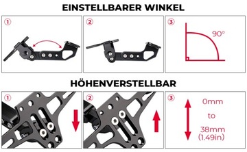Регулируемый держатель номерного знака с ЧПУ Moto со светодиодной подсветкой