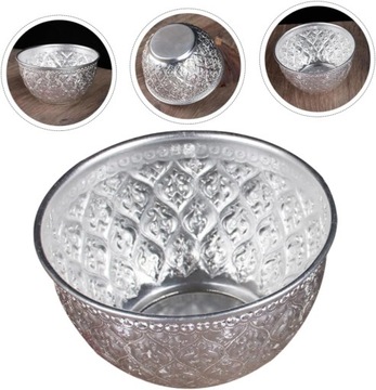 2 резных металлических чаши, подсвечники для чайных свечей, чаша для пунша
