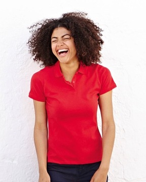 ЖЕНСКАЯ ФУТБОЛКА ПОЛО FRUIT OF THE LOOM Красная S