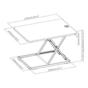 Настольная подставка, регулируемый стол, 6 уровней, для работы стоя, черная
