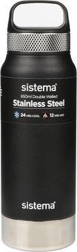 Hydrate butelka na wodę ze stali nierdzewnej, 650 ml, bez BPA, podwójna ści