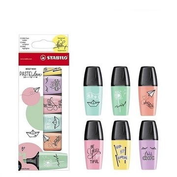 Маркер офисный Маркер для заметок, фломастер, маркер, набор 6 цветов, Stabilo