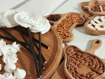 Тарелка для закусок, деревянная тарелка из желудя