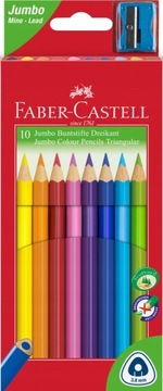 KREDKI OŁÓWKOWE FABER CASTELL 10SZT + TEMPERÓWKA