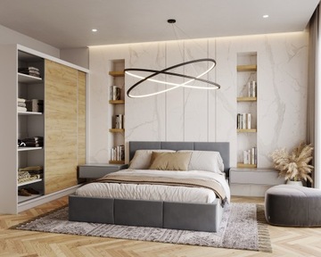 ДЕНВЕР двухдверный шкаф-купе 200 см + зеркальный штанга + гардеробные полки