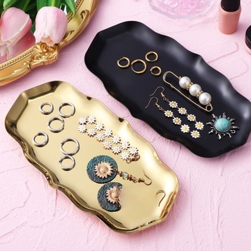 Поднос для украшений, кольцевая пластина, нержавеющая сталь, большой рифленый металл.