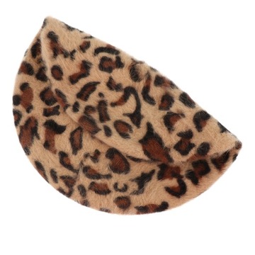 Damski beret w panterkę z miękkim nadrukiem