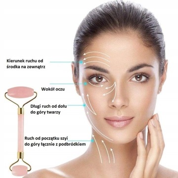 МАССАЖЕР ДЛЯ ЛИЦА, 100% РОЗОВЫЙ ЖАДЕИТ, РОЛИК-РОЗА